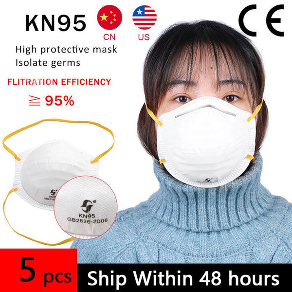 In Stock! 5PCs KN95 Mask Safe Breathable Anti Bad Smell Anti Infection Particulate Respirator Anti-fog PM2.5 Protective Mask