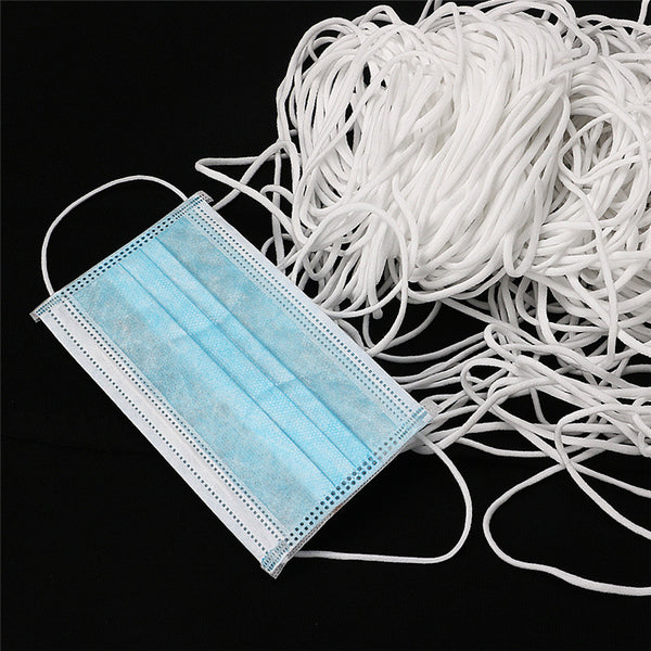 10yards 3mm Mouth Mask Elastic Band Mask Rope Rubber Band String Mask Ear Cord Round Elastic Band DIY Clothing Craft Accessories